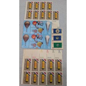 USPS Vintage Postage Stamp Lot Vietnam Veterans Hot Air Balloons State Flags EX